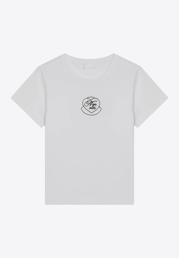 Moncler Heart Logo T-shirt White 8C0000989AJS/R_MONCL-00A