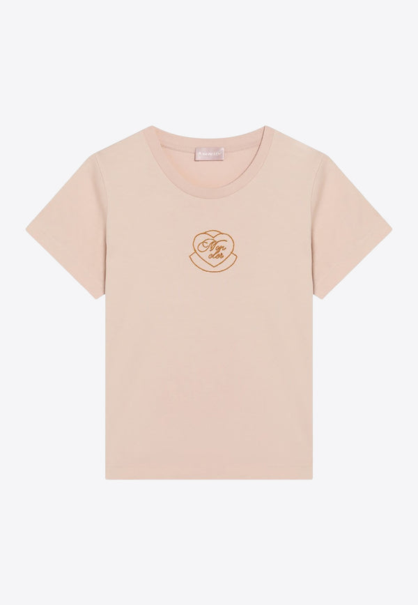 Moncler Heart Logo T-shirt Pink 8C0000989AJS/R_MONCL-519