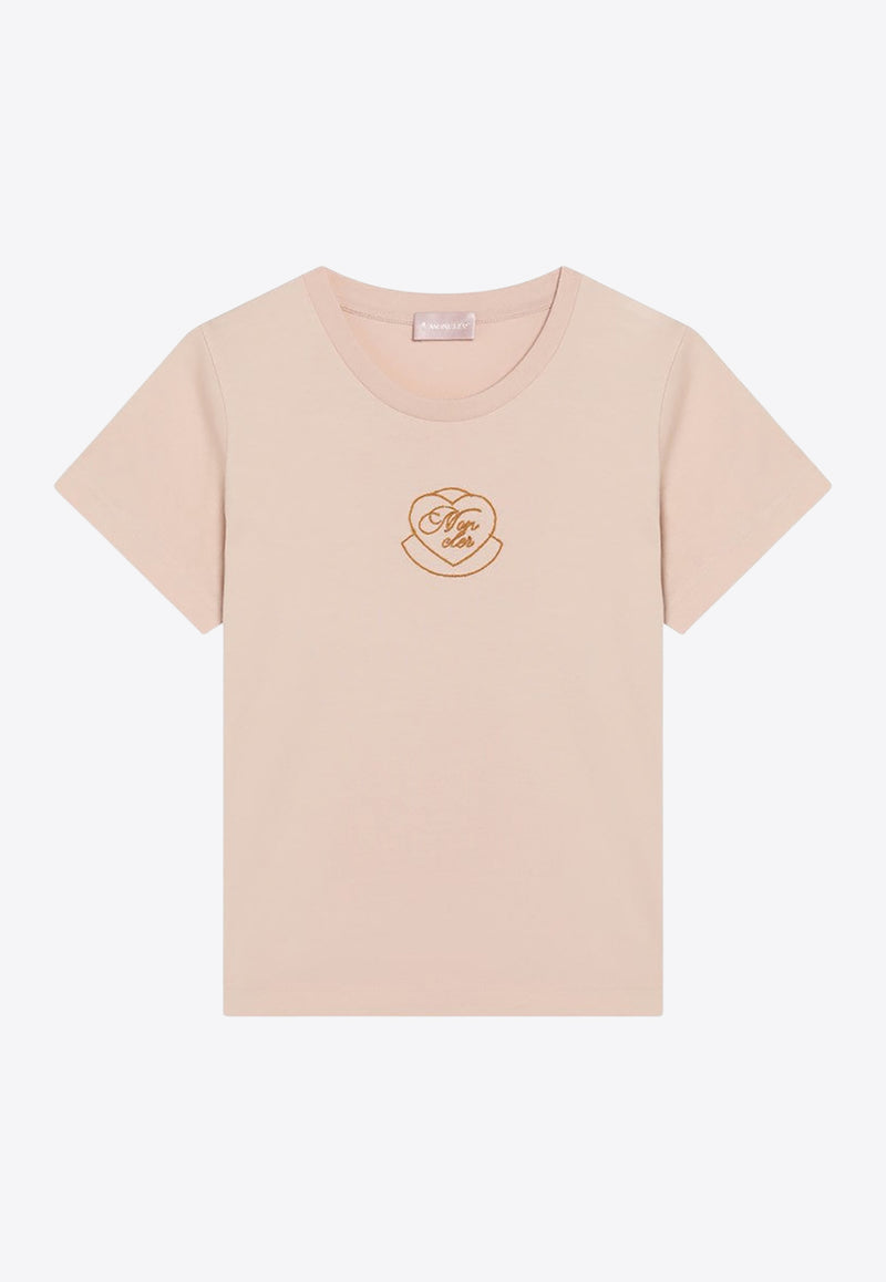 Moncler Heart Logo T-shirt Pink 8C0000989AJS/R_MONCL-519