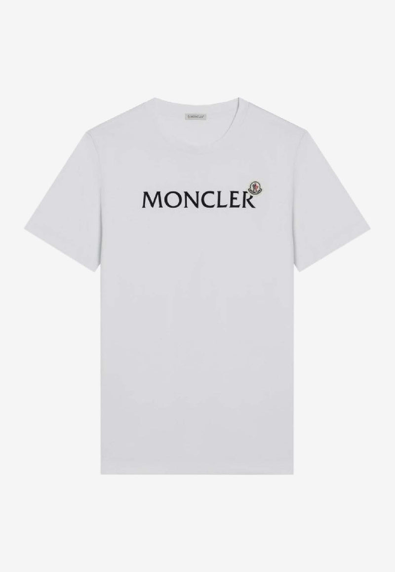 Moncler Logo Print Crewneck T-shirt White 8C000368390T/R_MONCL-001