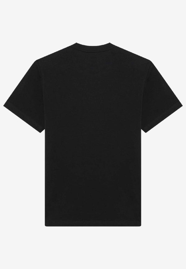 Moncler Tricolor Logo Patch Crewneck T-shirt Blue 8C0005689AUG/R_MONCL-778