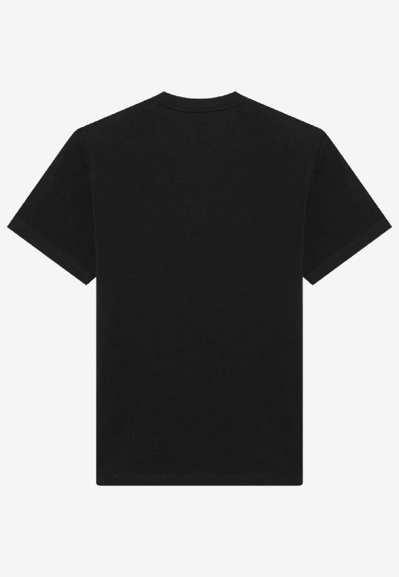 Moncler Tricolor Logo Patch Crewneck T-shirt Blue 8C0005689AUG/R_MONCL-778