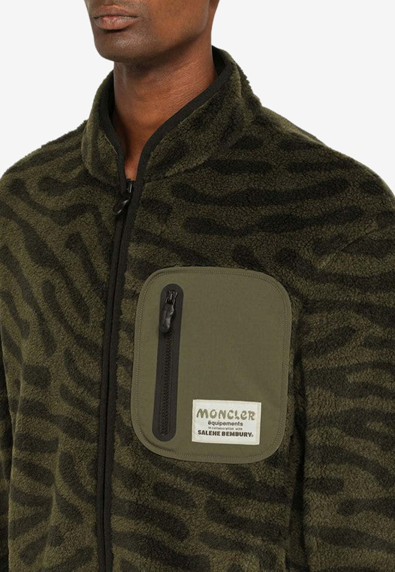 Moncler X Salehe Bembury Zebra-Patterned Zip-Up Jacket 8G000-04M3282/N_MONGE-833