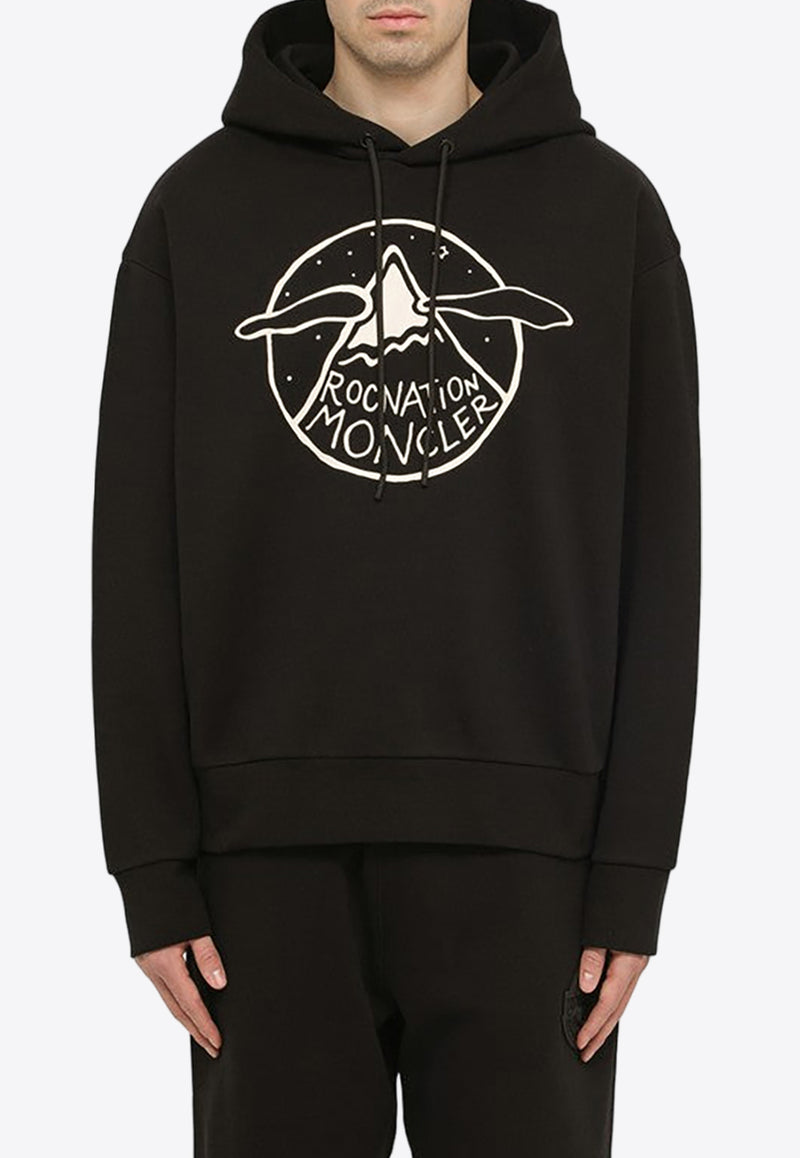 Moncler X Roc Nation Logo Print Hooded Sweatshirt Black 8G000-06809KX/N_MONGE-999