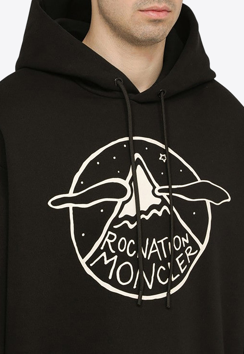 Moncler X Roc Nation Logo Print Hooded Sweatshirt Black 8G000-06809KX/N_MONGE-999