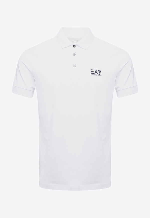 EA7 Emporio Armani Logo Short-Sleeved Polo T-shirt 8NPF04-PJM5ZWHITE