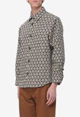 Valentino Toute La V Jacquard Overshirt Beige 8V3CIO12B85 K85