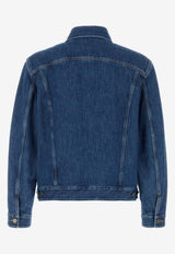Valentino Denim Jacket with Metal V Blue 8V3DC14FB6M 558