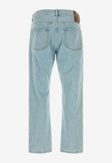 Valentino Logo Patch Straight-Leg Jeans Blue 8V3DE14CBA5 508
