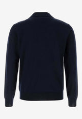 Valentino Vlogo Patch Long-Sleeved Polo T-shirt Navy 8V3KP04DBCJ 598