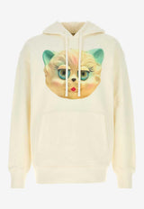 Valentino Le Chat De La Maison Print Hooded Sweatshirt Ivory 8V3MF28NBD1 A03
