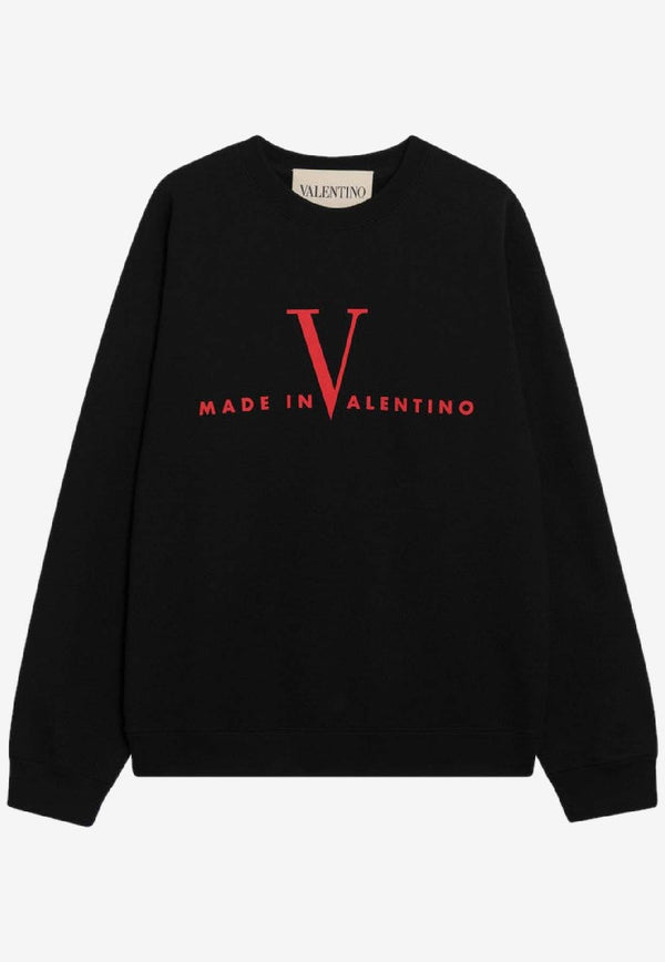Valentino Made in Valentino Print Sweatshirt Black 8V3MF28RBCU/S_VALE-0NR