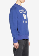 Valentino Panther Print Crewneck Sweatshirt Blue 8V3MF29NBAU 9SE
