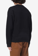 Valentino Logo-Patch Crewneck Sweatshirt Black 8V3MF29NBAY 0NO