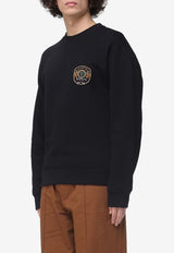 Valentino Logo-Patch Crewneck Sweatshirt Black 8V3MF29NBAY 0NO