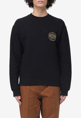 Valentino Logo-Patch Crewneck Sweatshirt Black 8V3MF29NBAY 0NO