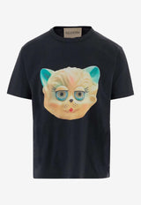 Valentino Le Chat De La Maison Print T-shirt  Navy 8V3MG16PBD0 598