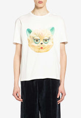 Valentino Le Chat De La Maison Print T-shirt  Ivory 8V3MG16PBD0 A03