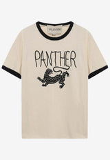 Valentino Panther Print T-shirt Butter 8V3MG17DBC5/S_VALE-QT3