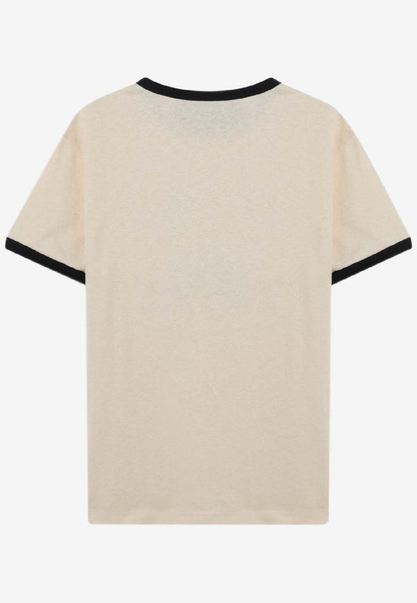 Valentino Panther Print T-shirt Butter 8V3MG17DBC5/S_VALE-QT3