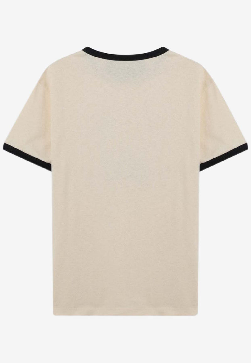 Valentino Panther Print T-shirt Butter 8V3MG17DBC5/S_VALE-QT3