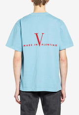 Valentino Love Dances On The Abyss & Made in Valentino Print T-shirt Sky Blue 8V3MG17UBBA BLM