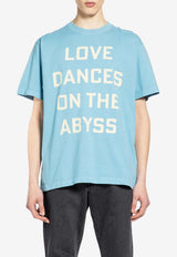 Valentino Love Dances On The Abyss & Made in Valentino Print T-shirt Sky Blue 8V3MG17UBBA BLM