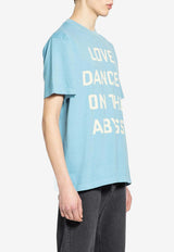 Valentino Love Dances On The Abyss & Made in Valentino Print T-shirt Sky Blue 8V3MG17UBBA BLM