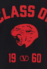 Valentino Panther Print T-shirt Black 8V3MG18ABAR 0NR