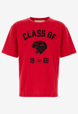 Valentino Panther Print T-shirt Red 8V3MG18ABAR AI5