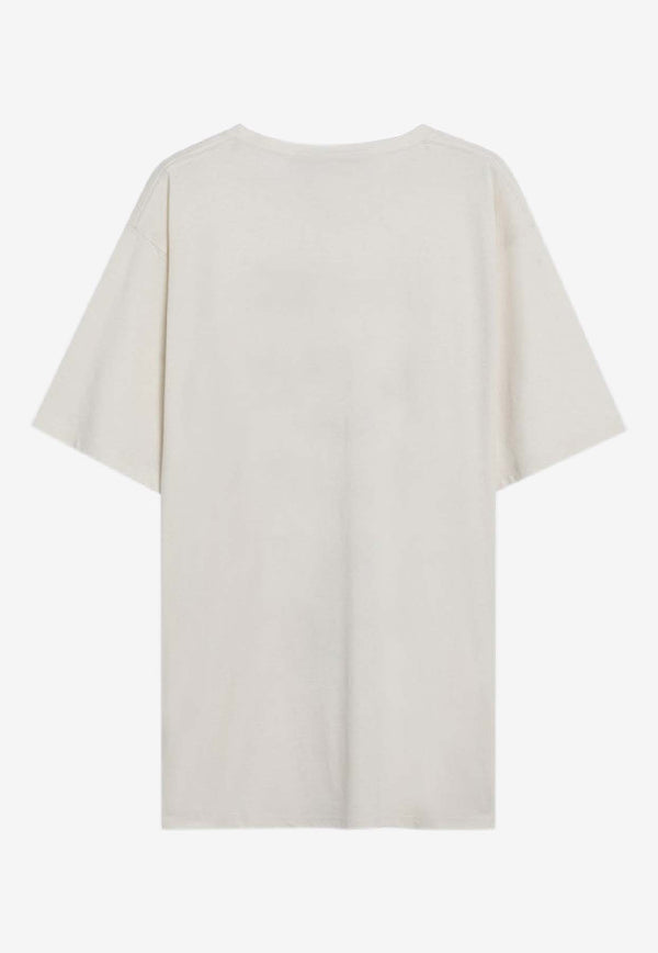 Valentino Le Chat De La Maison Icon Muse Anti Hero T-shirt Ivory 8V3MG18BBBU/S_VALE-0AN