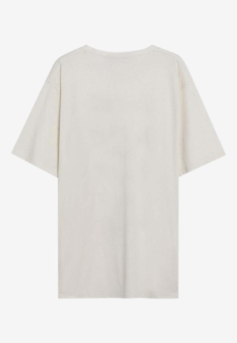 Valentino Le Chat De La Maison Icon Muse Anti Hero T-shirt Ivory 8V3MG18BBBU/S_VALE-0AN