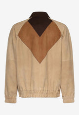 Valentino Diamond Paneled Leather Jacket Beige 8V3NB00VB8J D8X