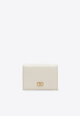 Valentino VLogo Signature Leather Wallet  Ivory 8W0P0AJ3SNP/S_VALE-I16