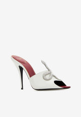 Valentino Viper Heart 105 Leather Mules White 8W0S0PD7HIZ HI7