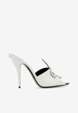 Valentino Viper Heart 105 Leather Mules White 8W0S0PD7HIZ HI7