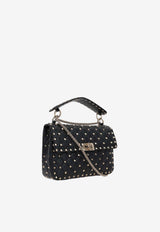 Valentino Medium Rockstud Spike Leather Crossbody Bag Black 8W2B0122NAP 0NO