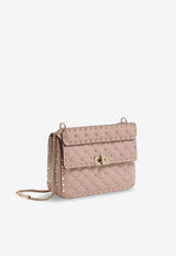 Valentino Medium Rockstud Spike Leather Crossbody Bag Powder 8W2B0122NAP P45