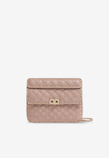 Valentino Medium Rockstud Spike Leather Crossbody Bag Powder 8W2B0122NAP P45