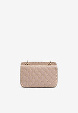 Valentino Small Rockstud Spike Leather Crossbody Bag Powder 8W2B0123NAP P45
