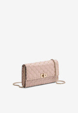 Valentino Rockstud Spike Nappa Leather Clutch Bag Powder 8W2B0137NAP P45