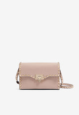 Valentino Small Rockstud Calfskin Crossbody Bag Powder 8W2B0181VSF P45