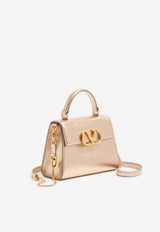 Valentino Small VSLING Laminated Leather Top Handle Bag Champagne 8W2B0F53QZU H08