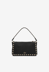 Valentino Small Rockstud Grained Leather Shoulder Bag Black 8W2B0J47VSF 0NO