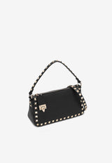 Valentino Small Rockstud Grained Leather Shoulder Bag Black 8W2B0J47VSF 0NO