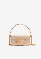 Valentino Small Locò Laminated Leather Shoulder Bag Champagne 8W2B0K53FVL H08