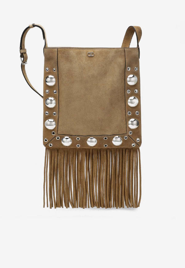 Valentino Nellcote Fringed Suede Shoulder Bag Beige 8W2B0R33JET/S_VALE-RDX