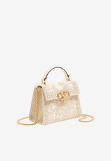 Valentino Mini VSLING Embroidered Top Handle Bag Butter 8W2B0R91PFT A1F