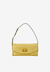 Valentino DeVain Jacquard Shoulder Bag Gold 8W2B0T31AUZ L01