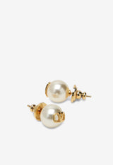Valentino VLogo Pearl Earrings White 8W2J0E35UXM/S_VALE-0O3
